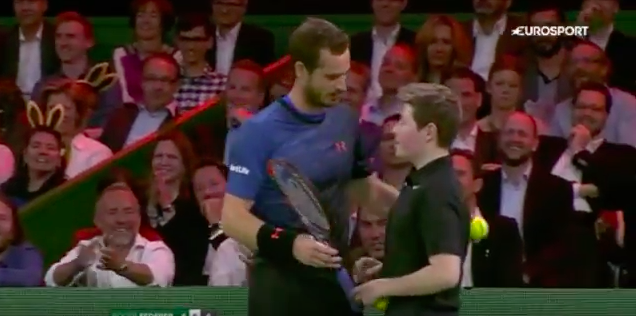 Andy Murray Lets Ball Boy Play Match Point Against Federer